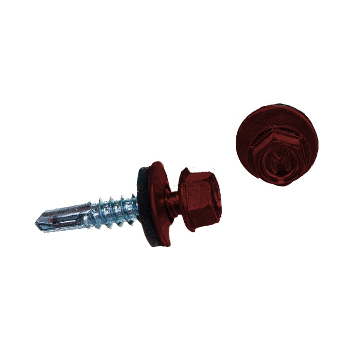 Саморез по металлу Daxmer 5,5х25 RAL 3011 (250) сверло №3