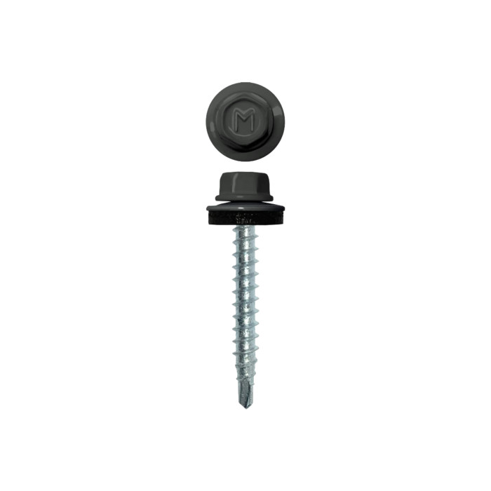 Саморез кровельный Daxmer 4,8х35 RAL 7005 (250) сверло №1
