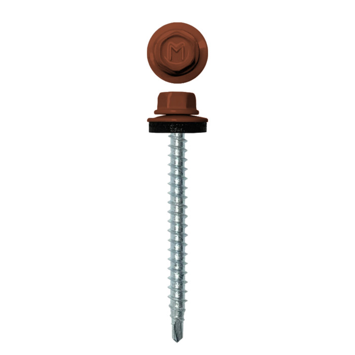 Саморез кровельный Daxmer 4,8х50 RAL 8004 (150) сверло №1