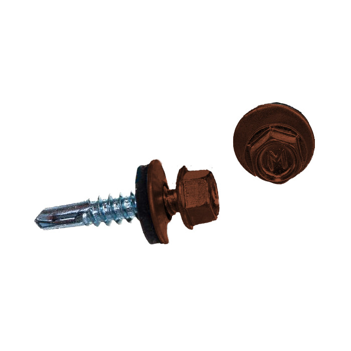 Саморез по металлу Daxmer 5,5х25 RAL 8004 (250) сверло №3